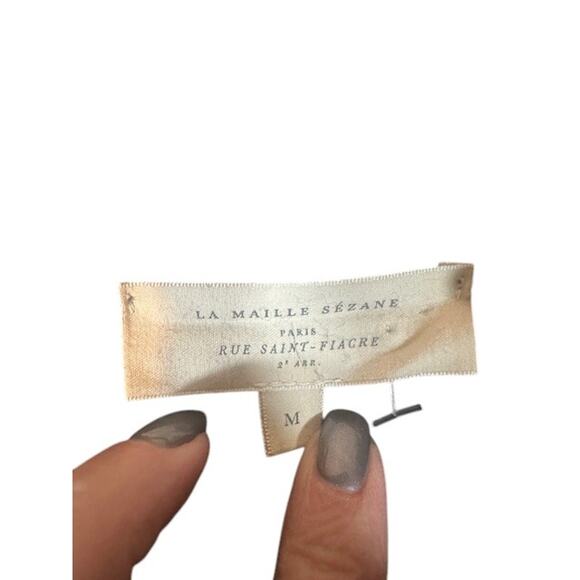 La Maille Sezane Paris Rue Saint-Fiacre Black Wool Blend Sweater Women Sz M - Picture 7 of 8